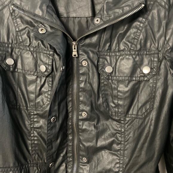 Black Moto Biker Jacket Lightweight Size Medium NWOT - Picture 3 of 8